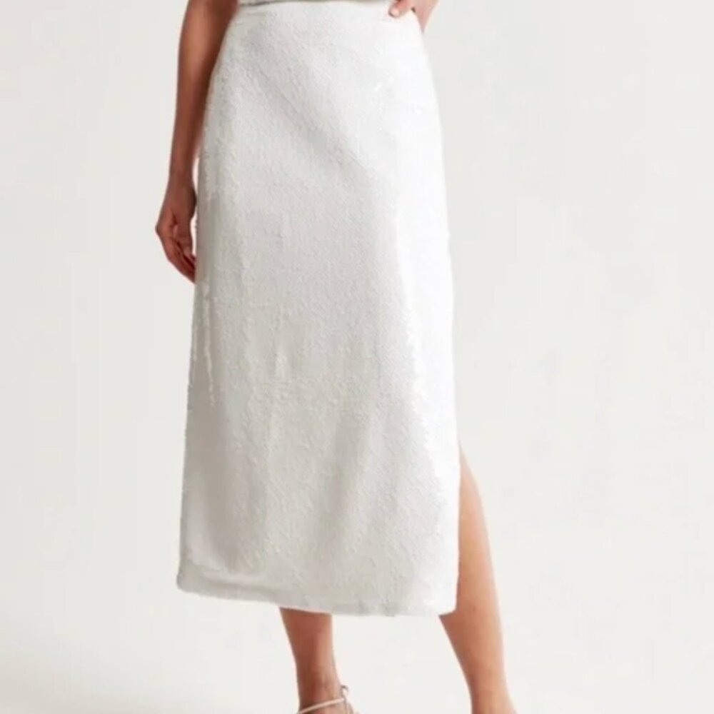 White Sequin Skirt